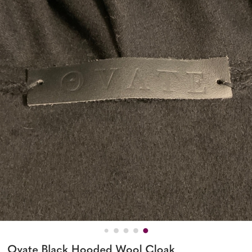 Ovate Raw Hem Wool Cloak - Picture 5 of 5